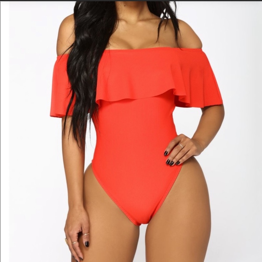 Flounce With It Red Swimsuit by Fashion Nova